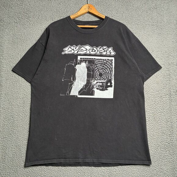 Vtg Dystopia T Shirt Sleep Man Is The Bastard Spazz Infest Graphic Metal Band XL - Picture 8 of 11